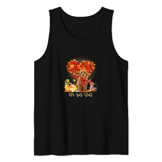 Dog Goldendoodle Its Fall Yall Goldendoodle Dog Lovers Thanksgiving186 Tank Tops