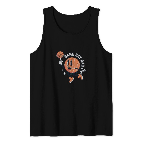 Basketball Game Day Dad Basketball Sports Player Dad Hoops Tank Tops