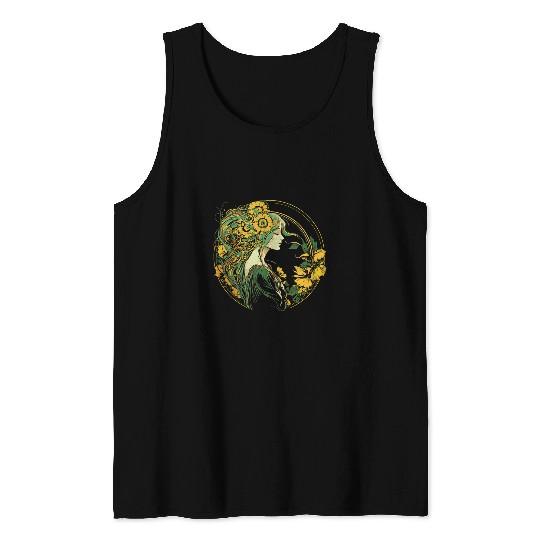 Cottagecore Aesthetic Sunflower Girl Tank Tops