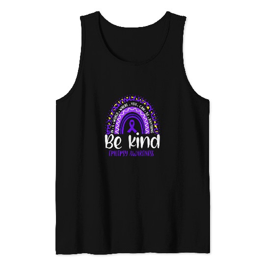 Epilepsy Awareness Leopard Rainbow Choose Kindness Tank Tops