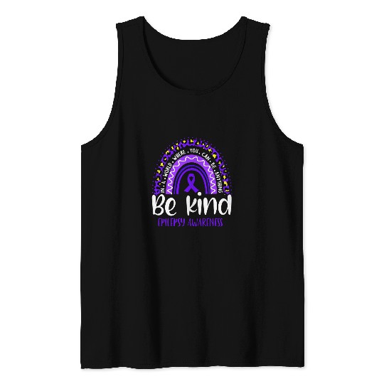 Epilepsy Awareness Leopard Rainbow Choose Kindness Tank Tops
