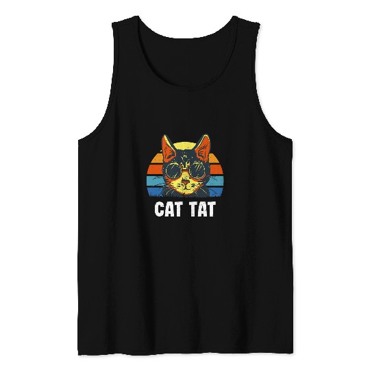 Cat Tat Cat Lover Tattoo Lover Kitten Tattooed Cat Mom 1 Tank Tops