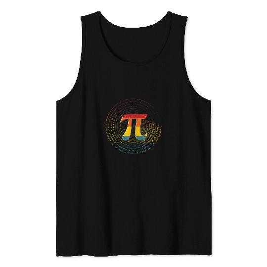 Retro Pi 314 Math Science Teacher Student Nerd Funny Pi Day Tank Tops