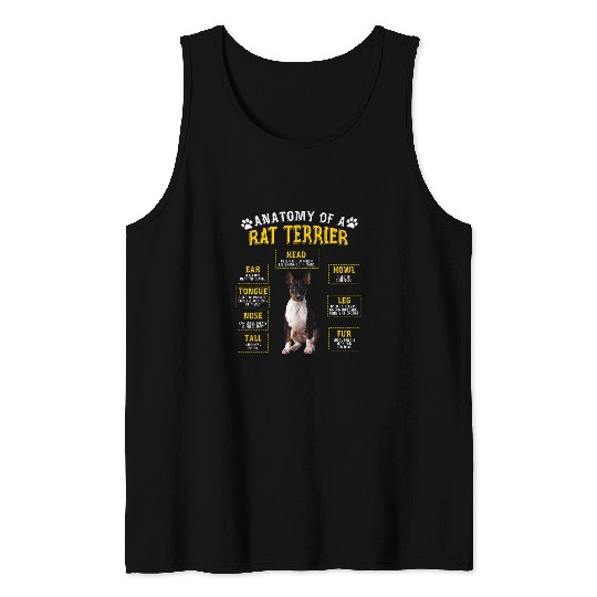 Dog Rat Terrier Funny Anatomy Rat Terrier Gifts For Women Men Tank Tops
