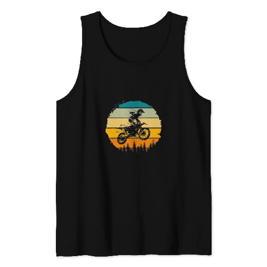 Funny Dirt Bike Art For Boys Men Motocross Biker Motorcycle 2 Tank Tops