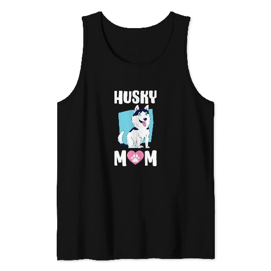 Dog Husky Mom Tank Tops