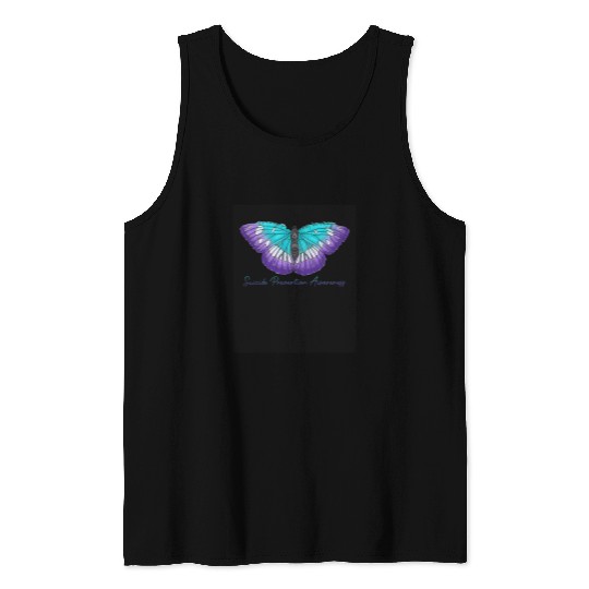 Its Okay To Not Be Okay suicides Prevention Butterfly Tank Tops