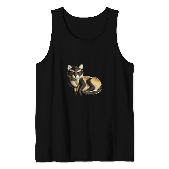 Cat humorous art meow kitty portrait cute kitten silly cat Tank Tops