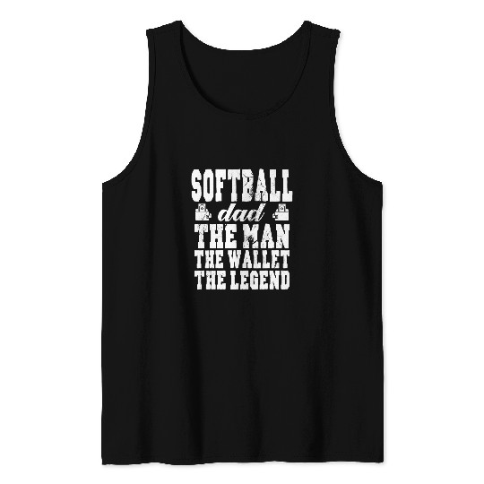 Mens Funny Softball Dad Man Wallet Legend Softball Dad Tank Tops