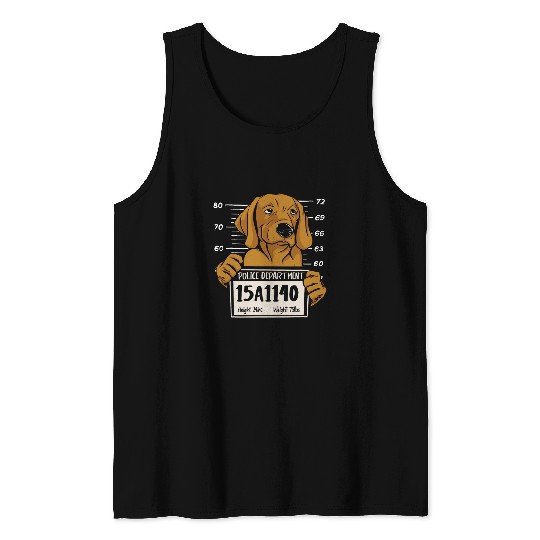 Dog Breed Mugshot Golden Retriever Tank Tops