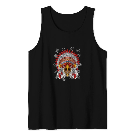 Indigenous Eagle Native American Indian Headdress Tank Tops