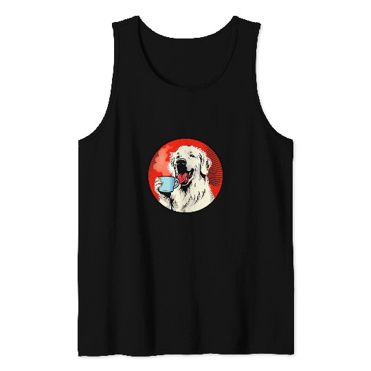 Great Pyrenees Coffee Funny Dog Beverage Tank Tops