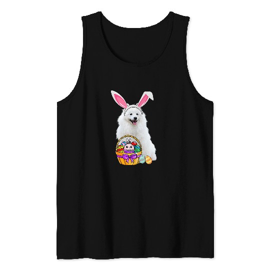 Easter Egg Funny American Eskimo Dog Easter Tank Tops