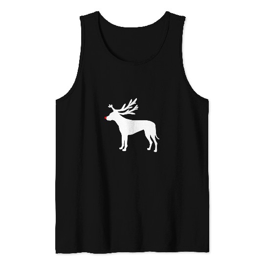 Funny Rhodesian Ridgeback Dog Christmas Reindeer Antlers Tank Tops