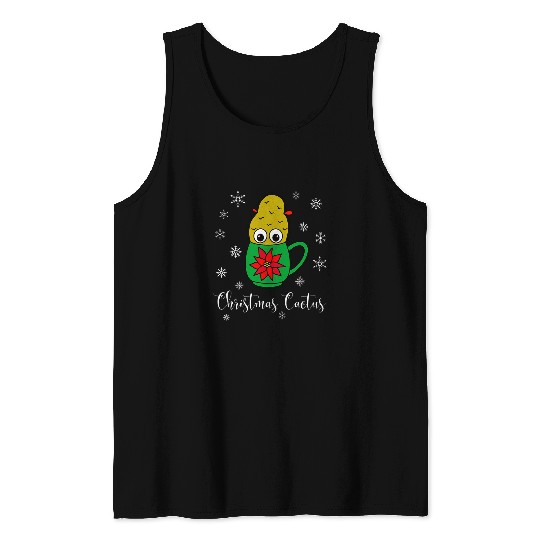 Christmas Cactus Small Christmas Cactus In Poinsettia Mug Tank Tops