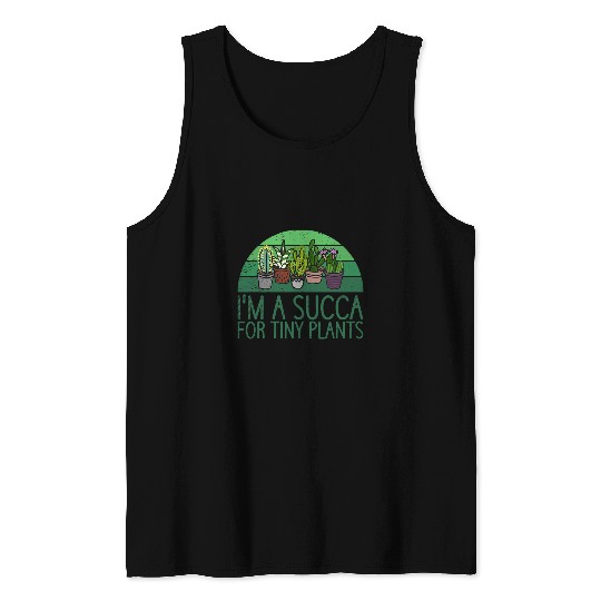 Gardening Pots Plants Succulent Green Botanical Gardener Tank Tops