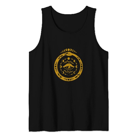Circular Snake Dark Art Aesthetic Grunge Symbol Occult Pagan Tank Tops