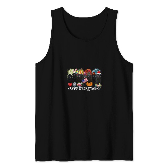 Happy Everything Newfoundland Dog Seasons All Year Tree Love60 Tank Tops