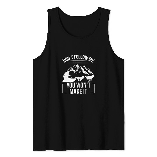 Dog Husky Alaska Mushing Funny Dont follow me Husky Sledding Race Tank Tops