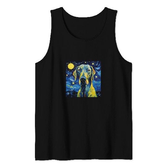 Great Dane Starry Night For Dog Mom Dog Dad 1 Tank Tops