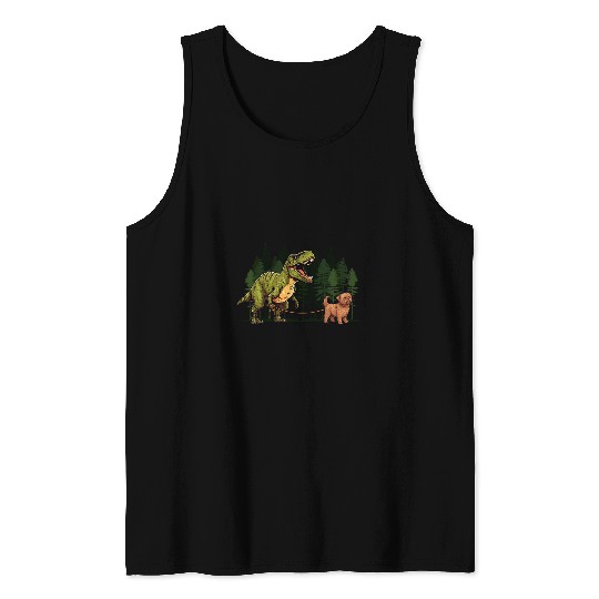 Norfolk Terrier Dinosaur TRexs Walking Funny Dog TRexs Men Tank Tops