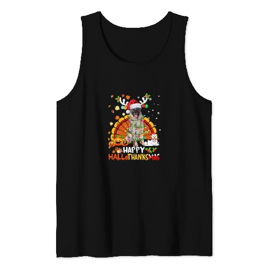 Happy Hallothanksmas Norwegian Elkhound Dog Lover 122 Tank Tops