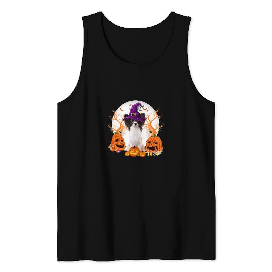 Dog Papillon Halloween Papillon Dog Jack O Lantern Pumpkin 38 Tank Tops