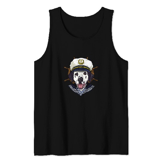 Dalmatian Sailor Boat Captain Dalmatian 152 Dalmatians Dog Tank Tops