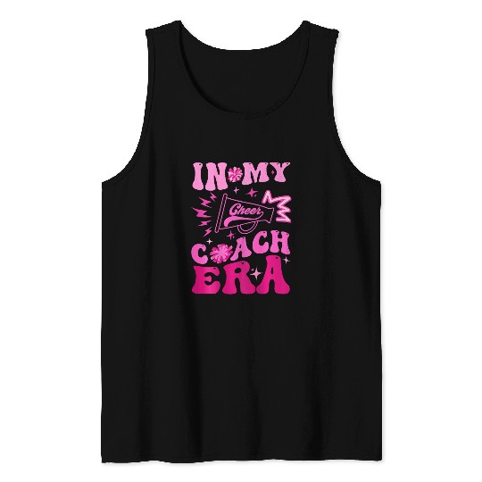 Cool Groovy Funny Sports In My Cheer Coachs Era ON BACK Tank Tops