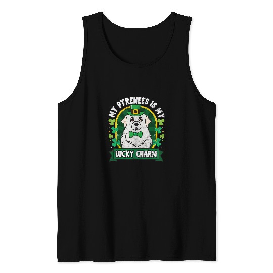 Great Pyrenees St Patricks Lucky Charm Mom Dad Gift Tank Tops