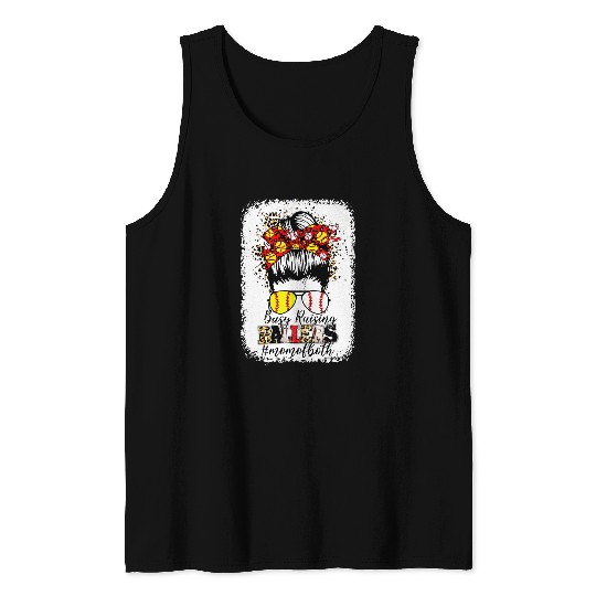 Busy Raising Ballers Baseball Softball Mom Fun Mom Of Both Tank Tops