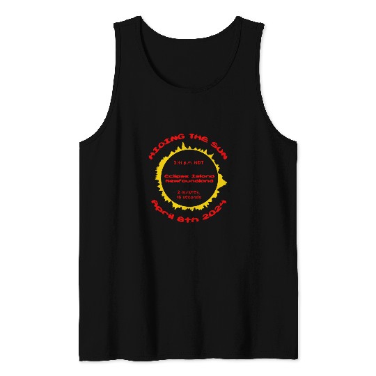 Hiding the sun 2024 Eclipse Island Newfoundland Tank Tops