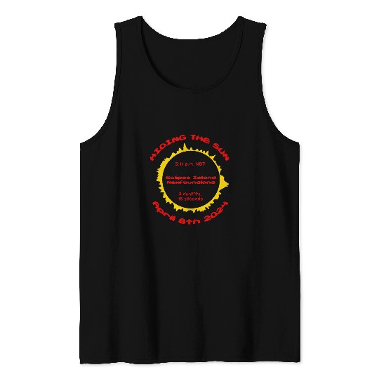 Hiding the sun 2024 Eclipse Island Newfoundland Tank Tops
