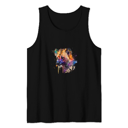 Colourful Hyena Predator Watercolour Painting Mobile Phone Case Tank Tops