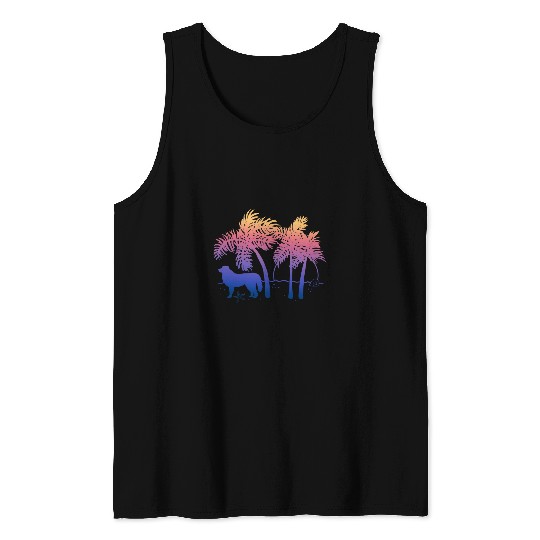 Great Pyrenees Ombre Beach Sunrise Tank Tops