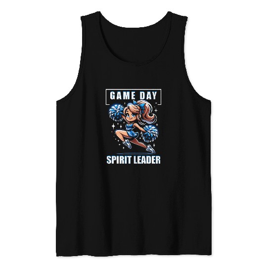 Game Day Spirit Leader Cheerleader Basketball Cheerleading Tank Tops