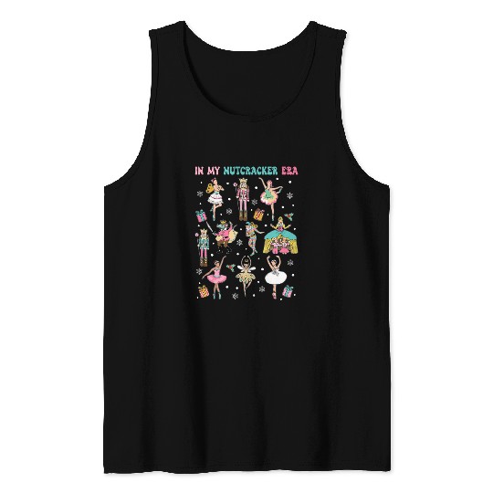 In My Nutcracker Era Pink Christmas Nutcracker Ballet Squad Tank Tops