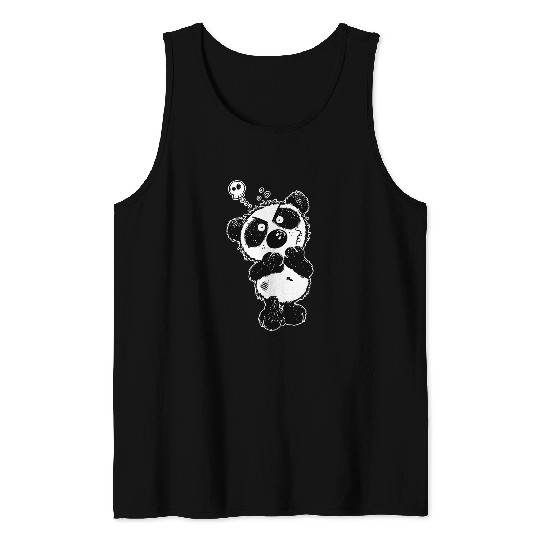 Grumpy Giant Panda I Panda Bear Comic I Panda Fun Cartoon Tank Tops