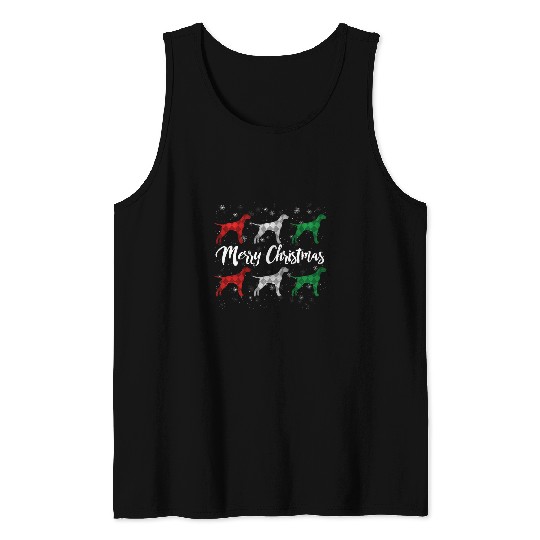 English Pointer Merry Christmas Argyle Dog Tank Tops