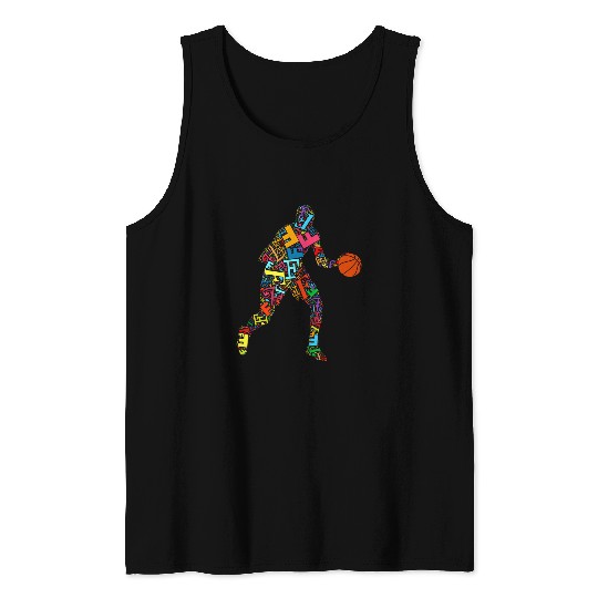 Basketball Player Name Initial Monogram Custom Letter F Tank Tops