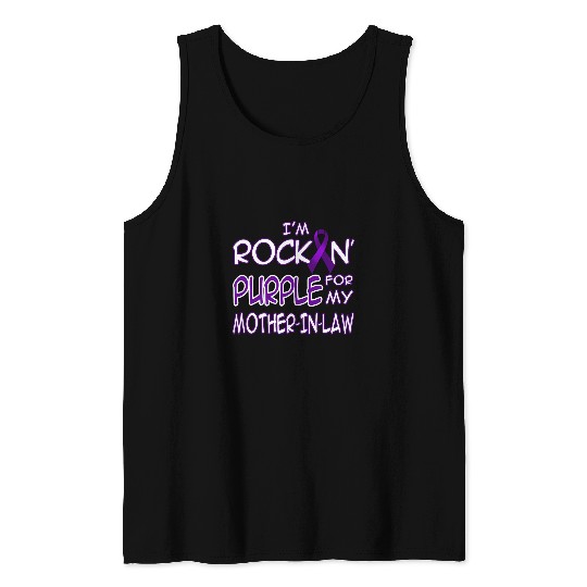 Epilepsy Awareness Rockin Purple Ribbon For Mother In Law Tank Tops