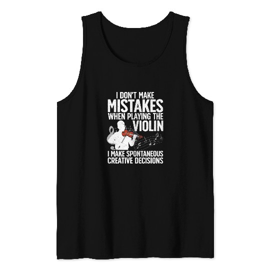 Funny Violin Art For Men Women Kids Violinist Violin Player Tank Tops