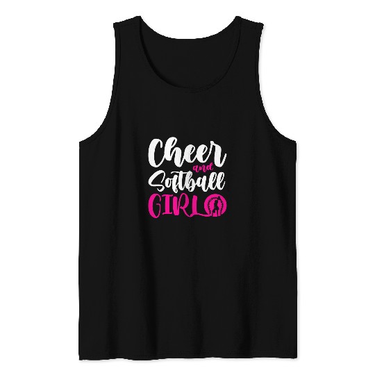 Funny Softball Cheer Lover Graphic Women Girls Cheerleader 42 Tank Tops