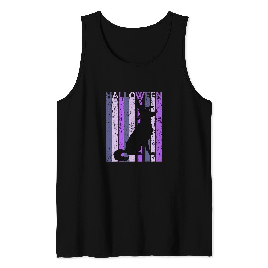 Border Collie In Witch Hat Halloween Spooky Creepy Dog Cute Tank Tops