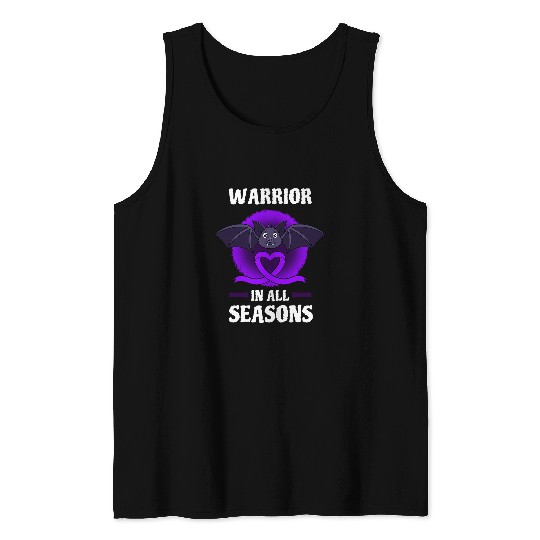 Epilepsy Purple Awareness Ribbon Warrior Bat Halloween Tank Tops