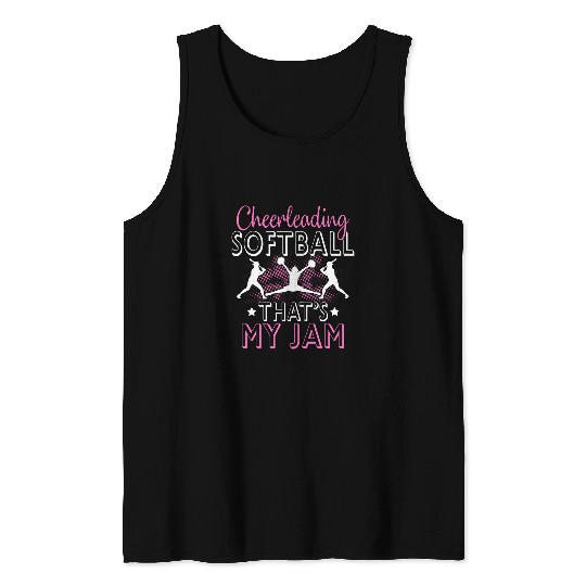 Funny Softball Cheer Lover Graphic Women Girls Cheerleader 11 Tank Tops