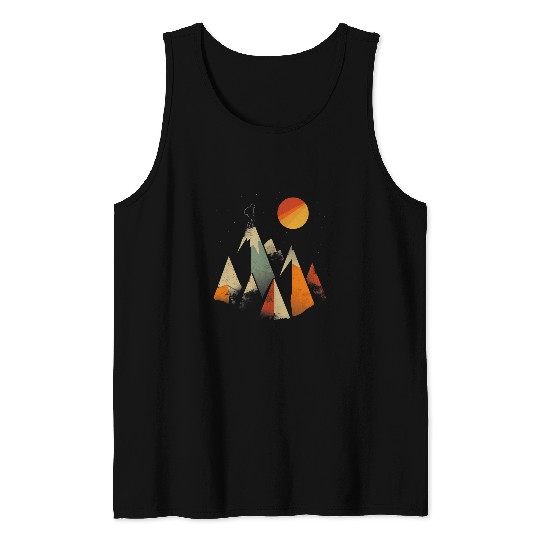 Hiking Geometric Mountain Climbing Mountaineer vintages Hiker 2 Tank Tops