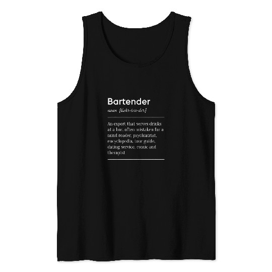 Bartender Definition Bar Pub Alcohol Tank Tops