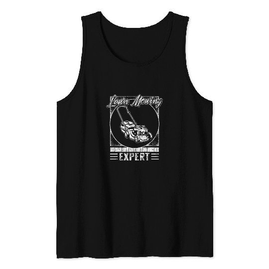 Lawn Mower Lawn Mowing Gardener Landscape Classic Grass Cutt Tank Tops