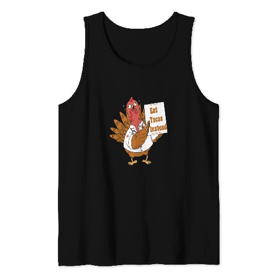 Turkey Eat Tacos Instead Funny Adult Vegan Thanksgiving 2 Tank Tops